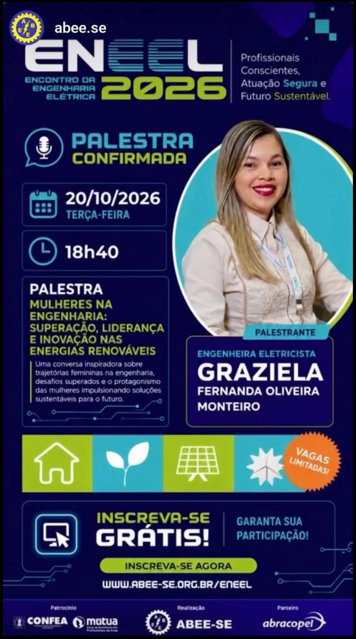Engenheira do SergipeTec participa do ENEEL 2026 com palestra sobre protagonismo feminino